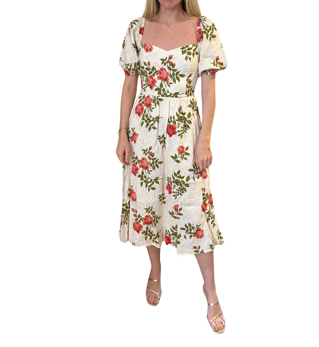 Reformation White Flower Dress