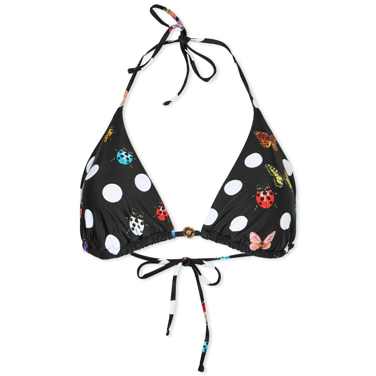 Versace x Dua Lipa Butterflies Knotted Miniskirt – Black/White Polka Dot IT40