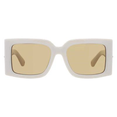 Ferragamo SF2032S Rectangular Sunglasses – Ivory Beige