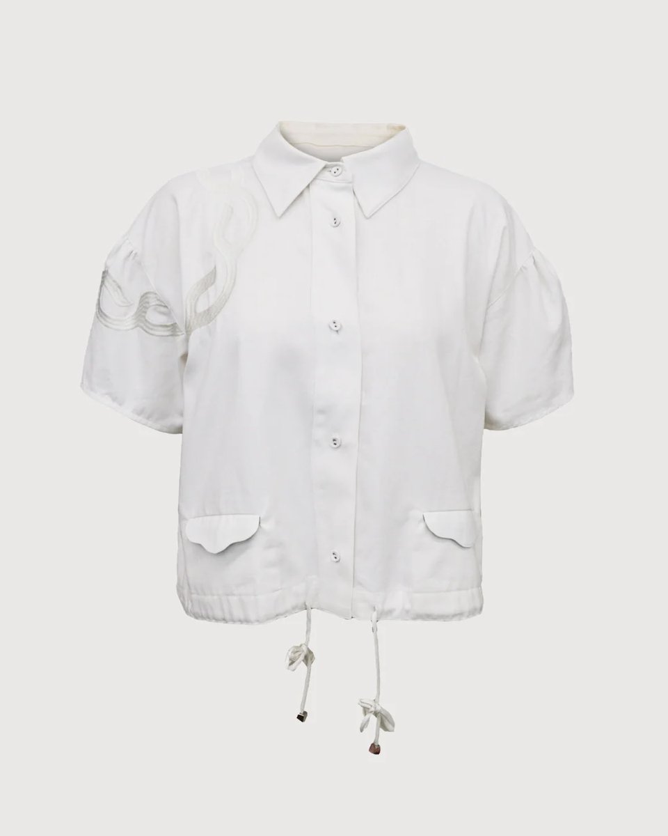 Short Embroidered Shirt Jacket - S