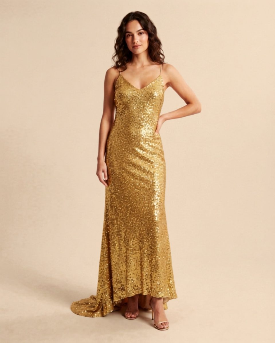 Robert Rodriguez Gold Sequin Gown