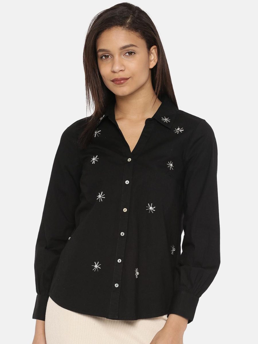 Vero Moda Black Shirt with Silver Beading