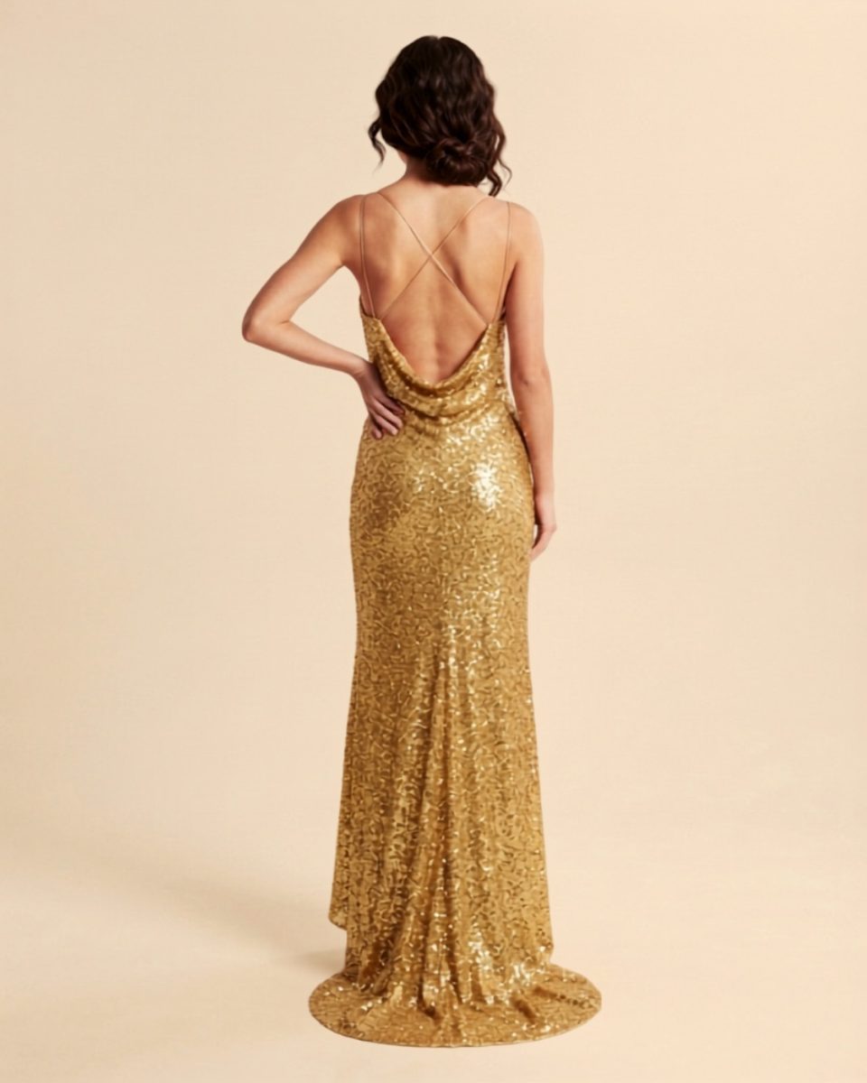 Robert Rodriguez Gold Sequin Gown