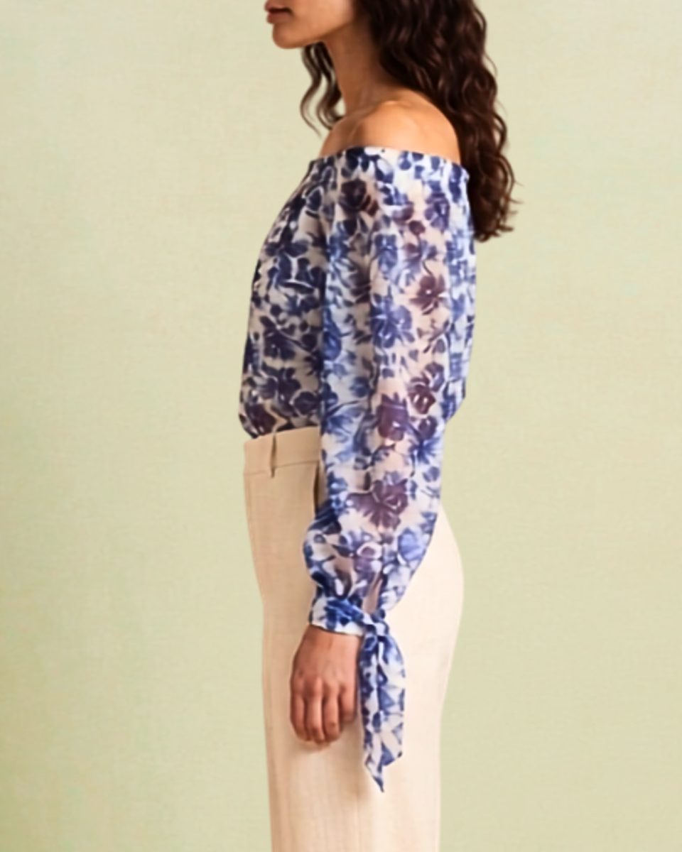 Alice + Olivia Blue Floral Top