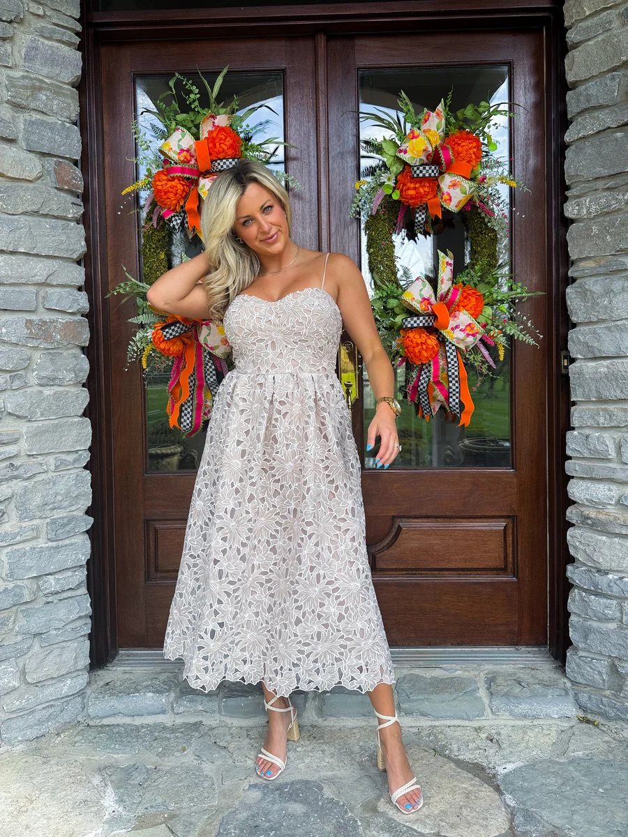 Lucy Paris Mona Lace Midi Dress