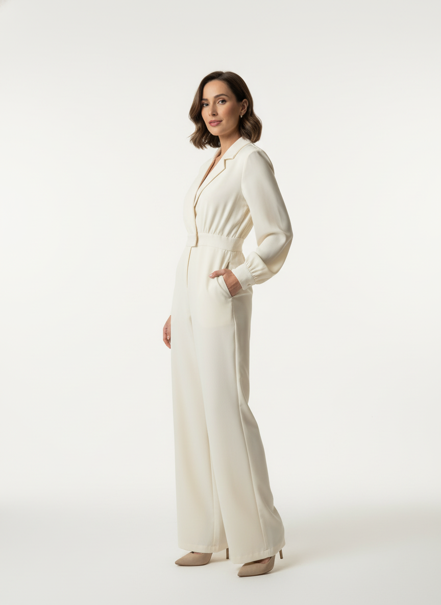 Michael Costello White Jumpsuit
