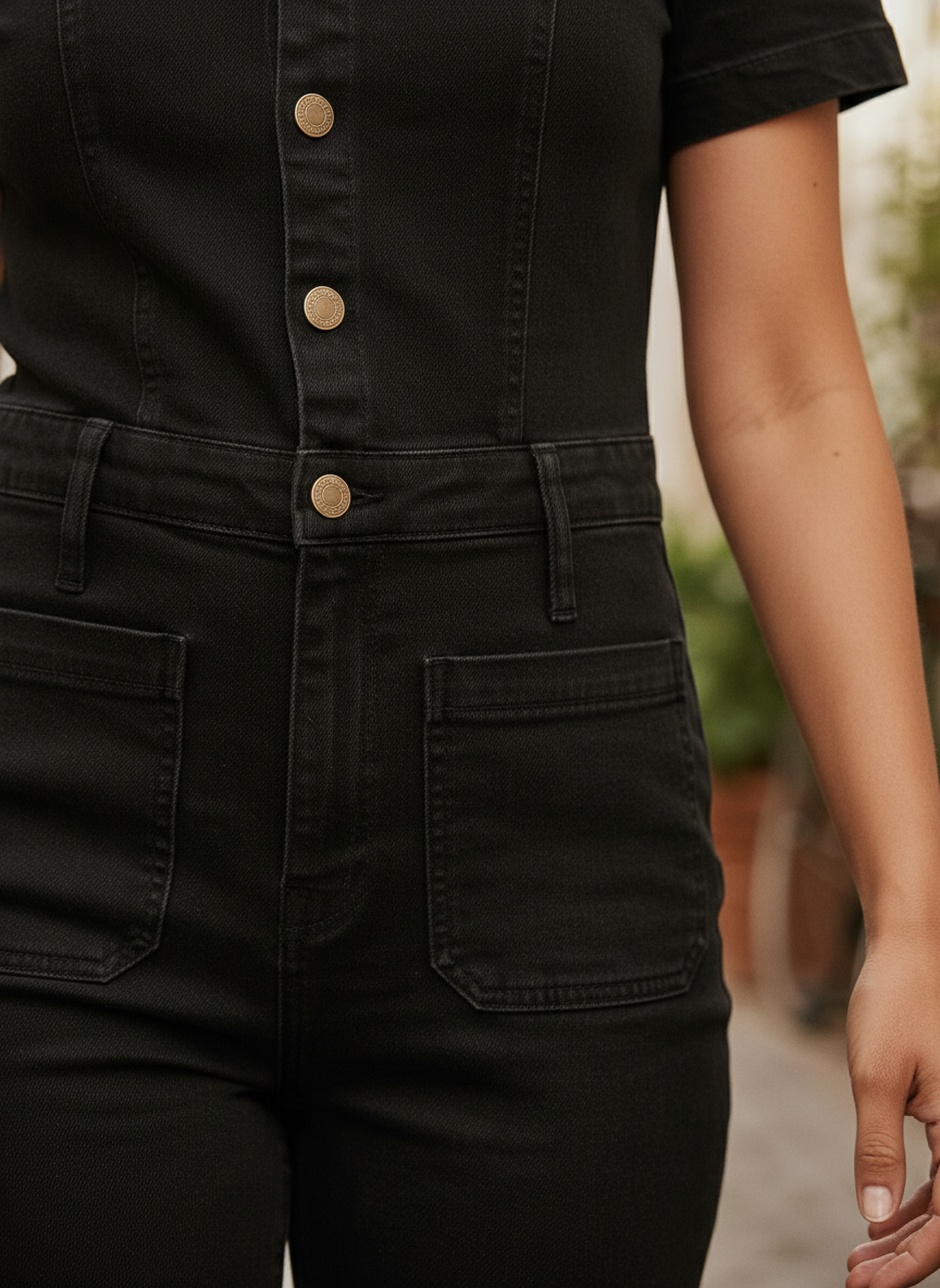 Show Me Your Mumu Black Denim Jumpsuit