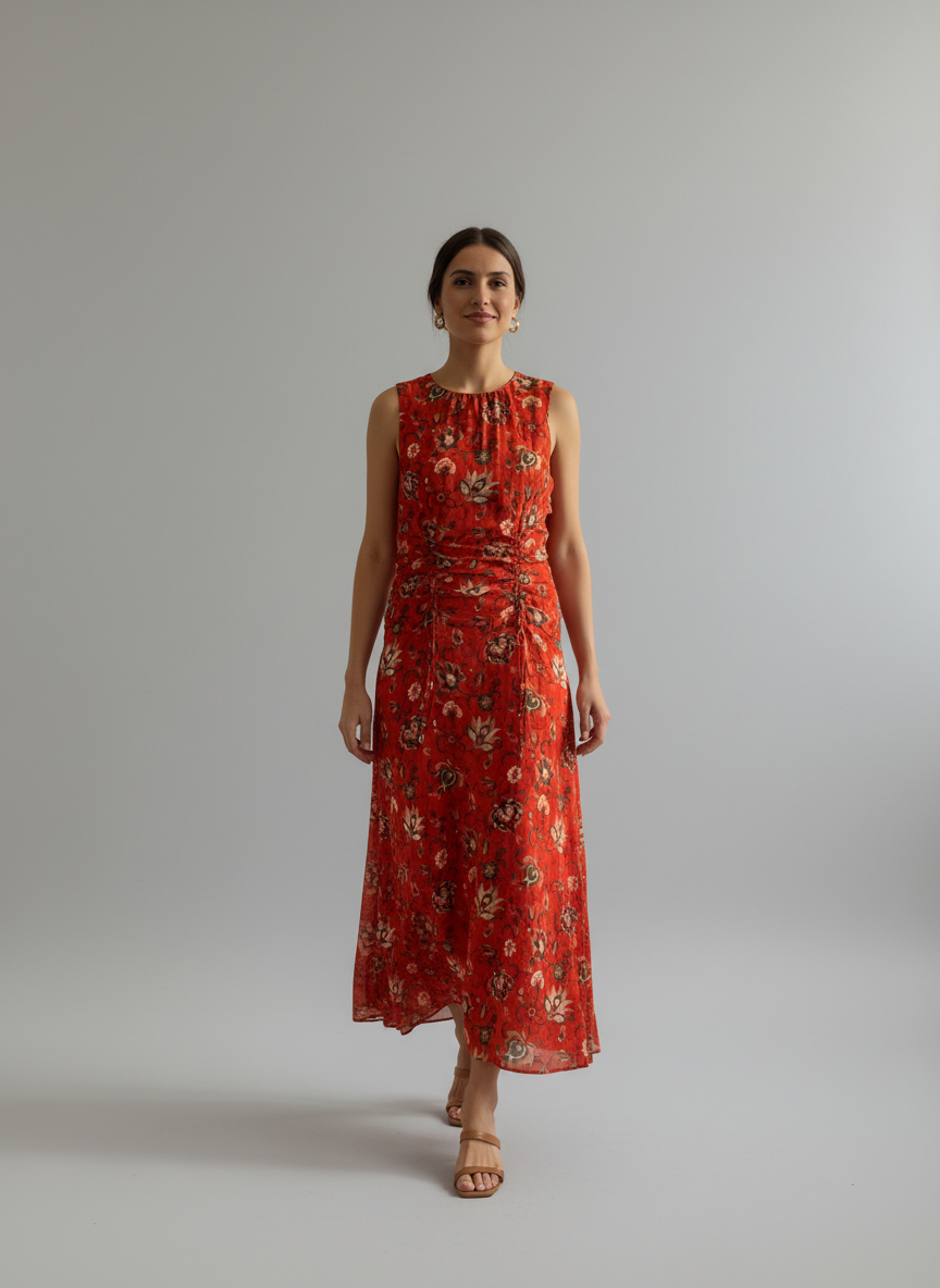 SIR Red Floral Long Dress