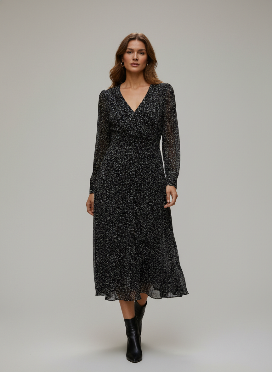 Black & White Midi Dress