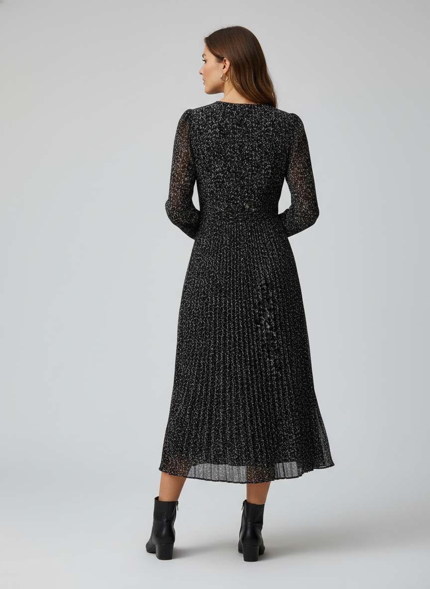 Black & White Midi Dress