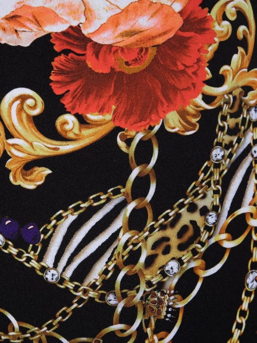 Camilla 'A Night In The 90s' Silk Two-Piece – Black/Gold Leopard Baroque