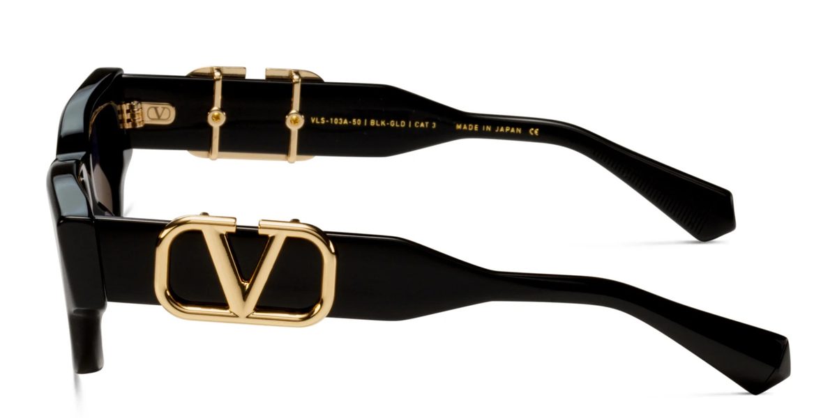 Valentino V-Due Cat-Eye Sunglasses – Black/Gold (VLS-103A)
