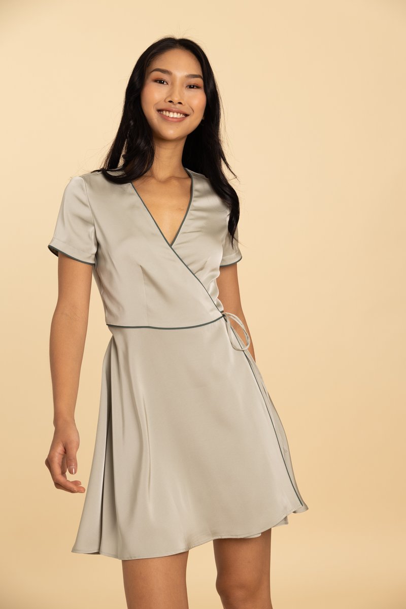 Eloise Wrap Dress - Sage Green