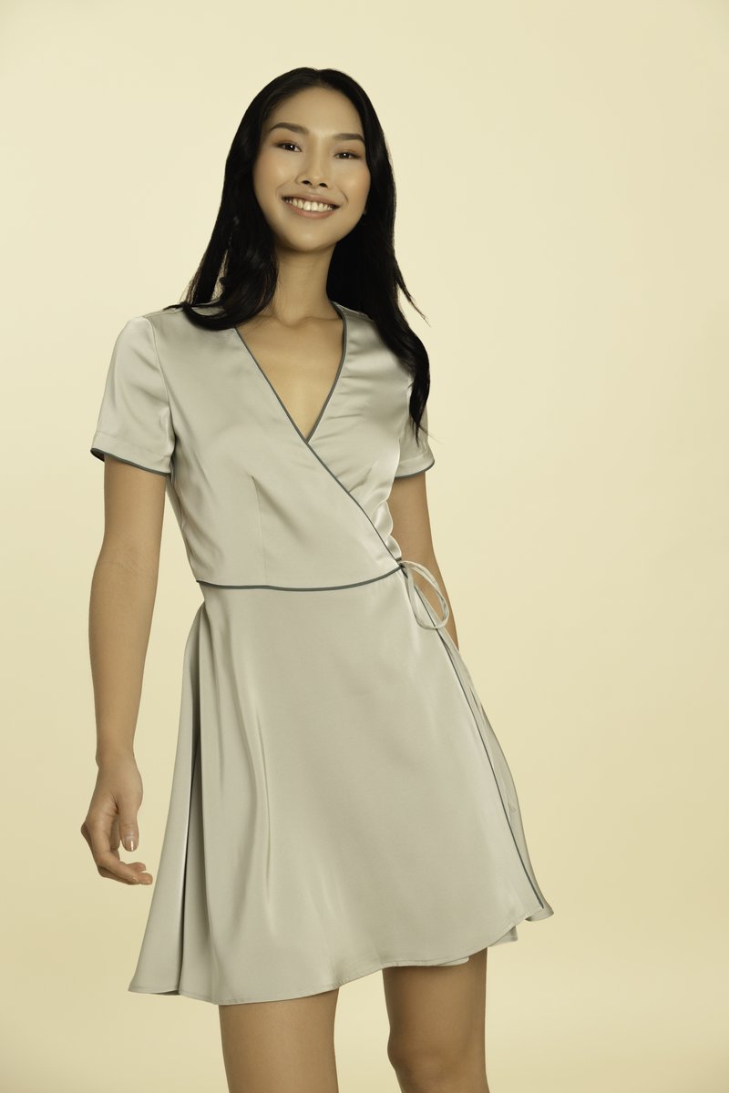 Eloise Wrap Dress - Sage Green