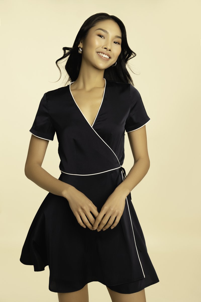 Eloise Wrap Dress - Black