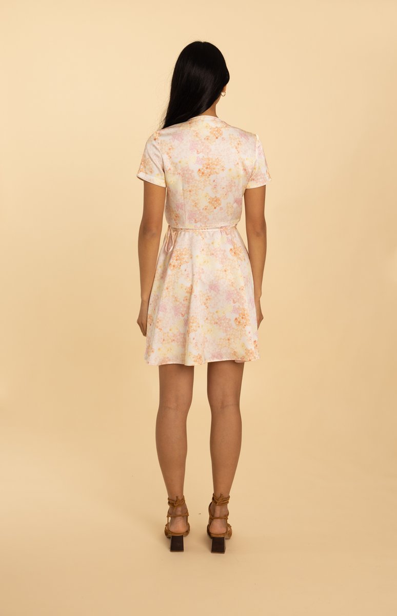 Eloise Wrap Dress - Sakura Yellow