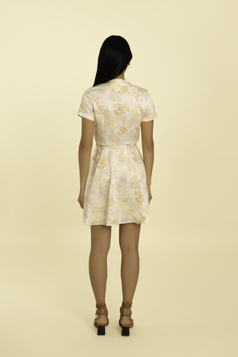 Eloise Wrap Dress - Sakura Yellow