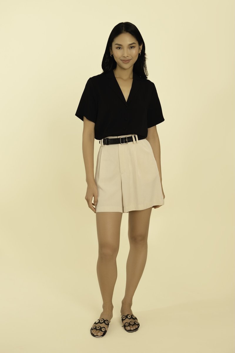Billie Cropped Shirt - Black