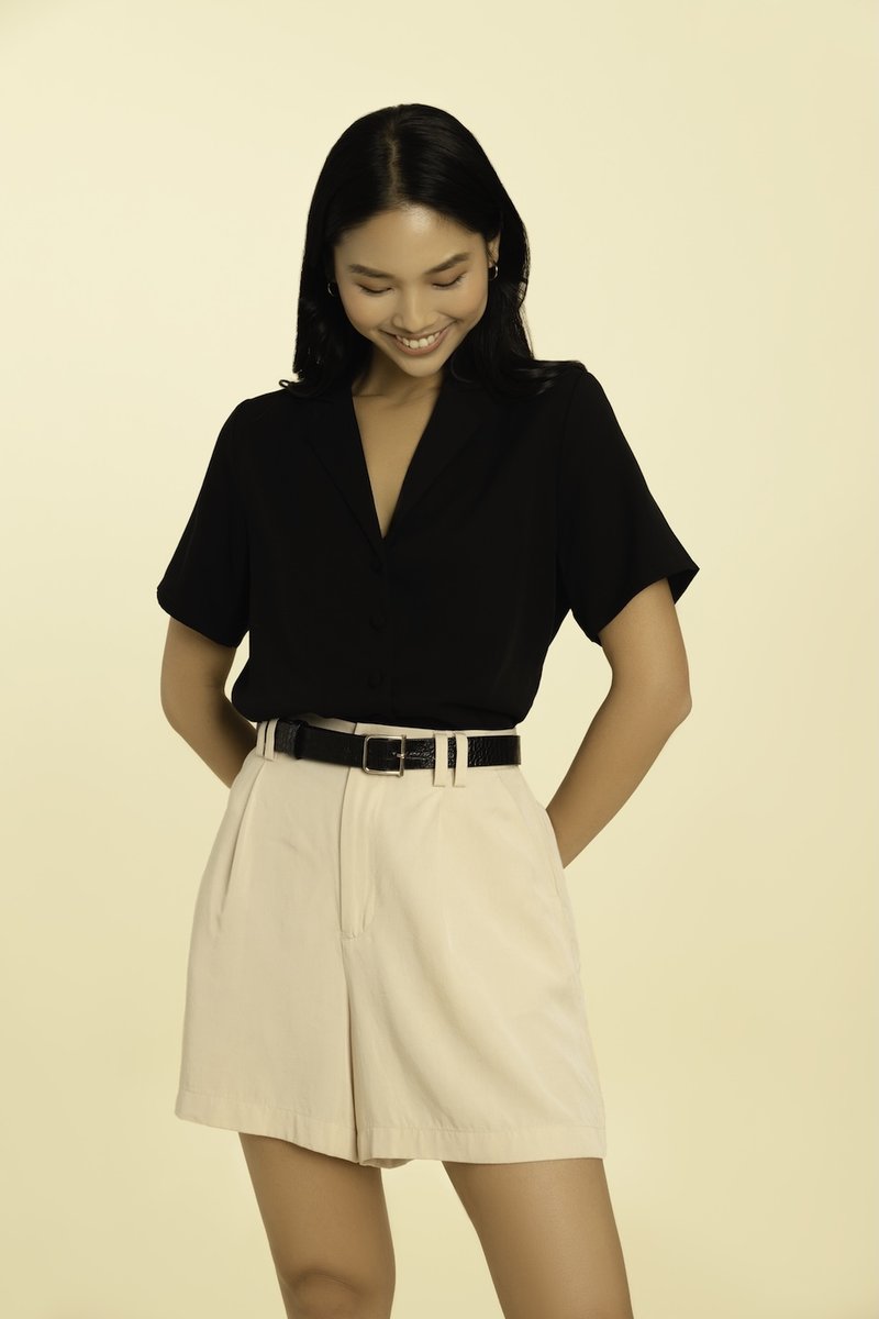 Billie Cropped Shirt - Black