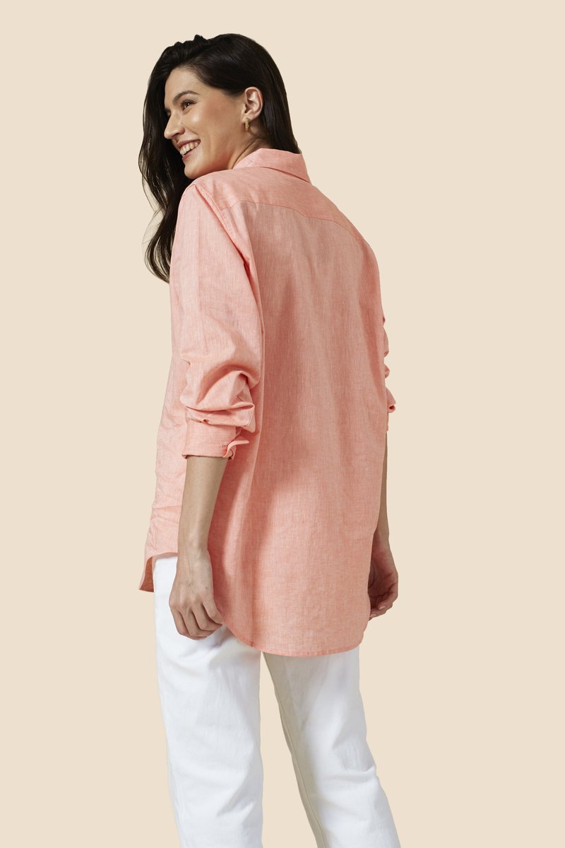 Avery Button Down - Grapefruit Pink