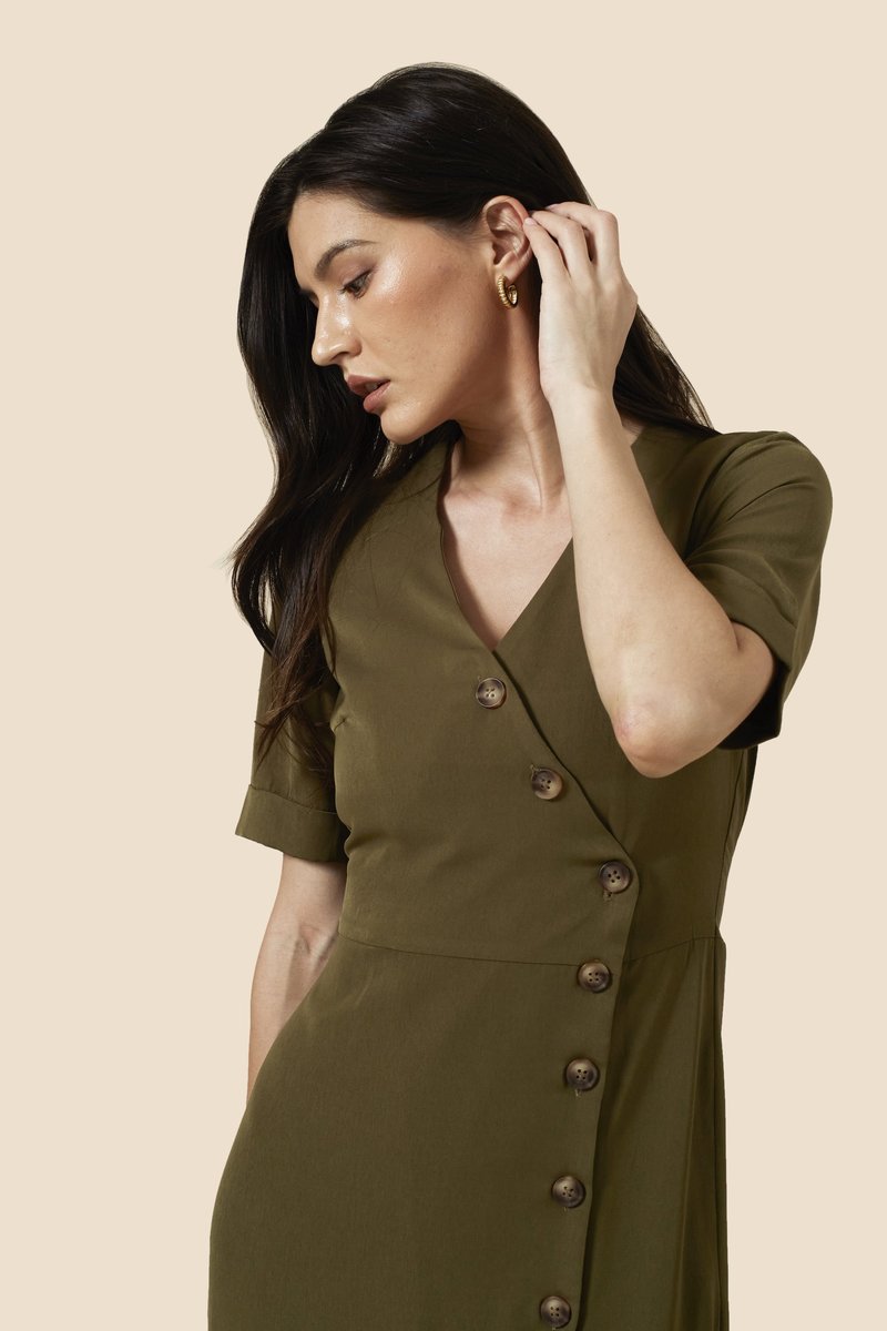 Emelie Dress - Olive Green