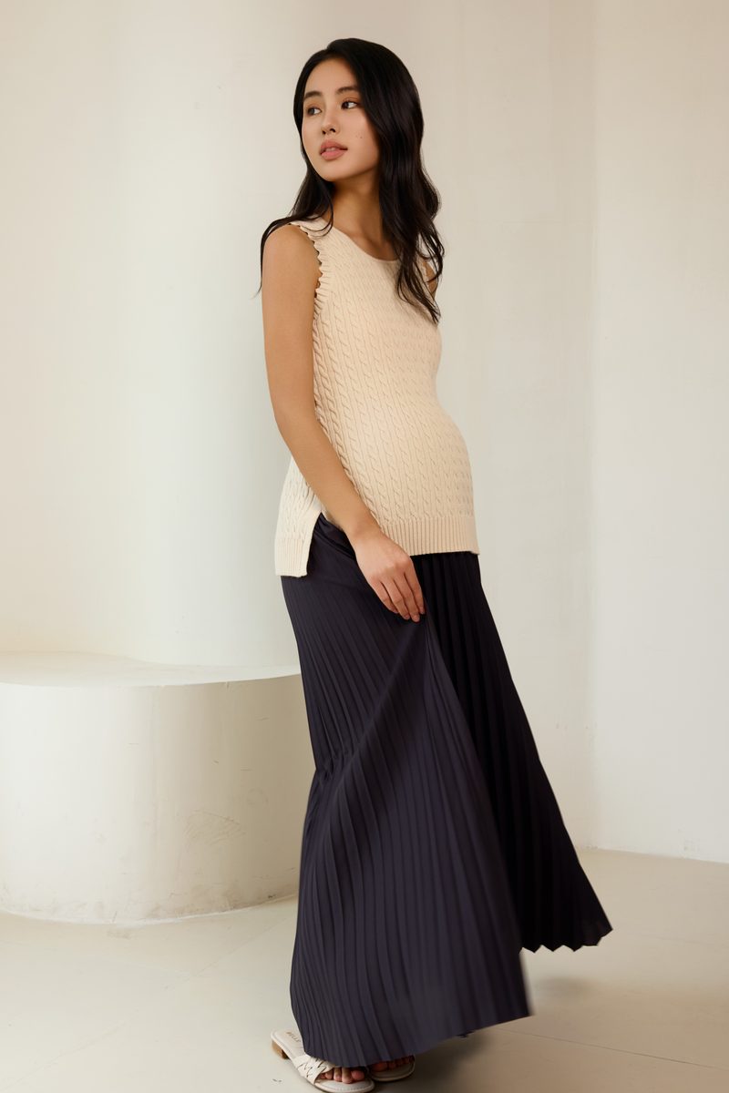 Black Maxi Pleated Skirt