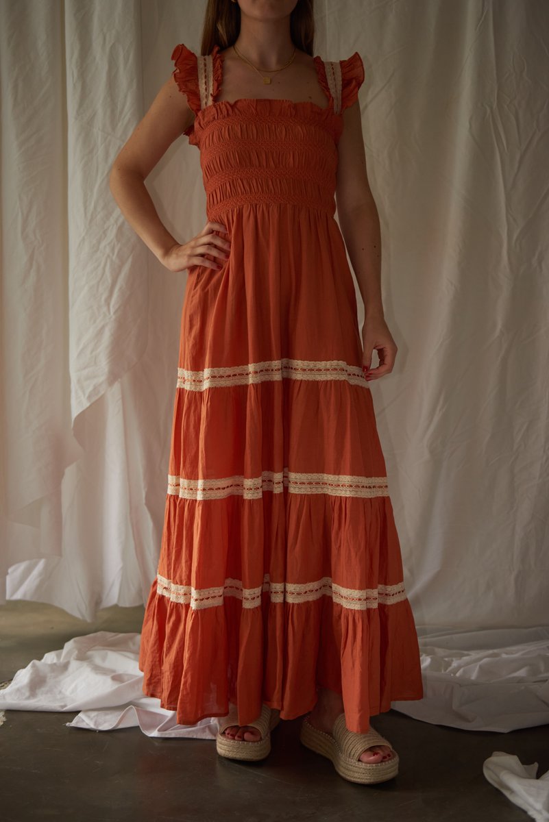 Rixo Kendall Cotton Midi Dress