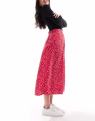 Monki Red Skirt