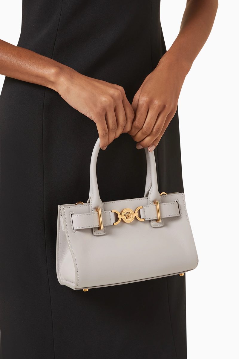 Versace Small Medusa '95 Tote Bag – Light Grey Calf Leather