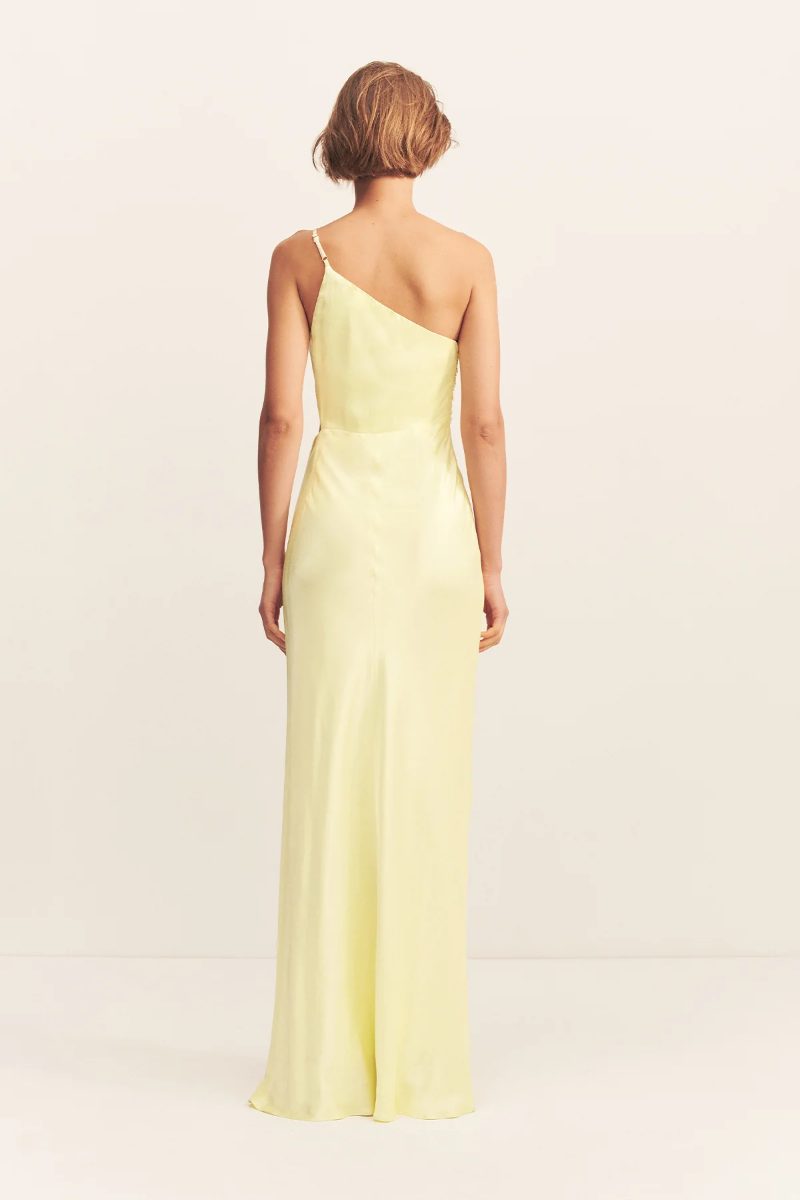Shona Joy - La Lune Asymmetrical Dress - Lemon