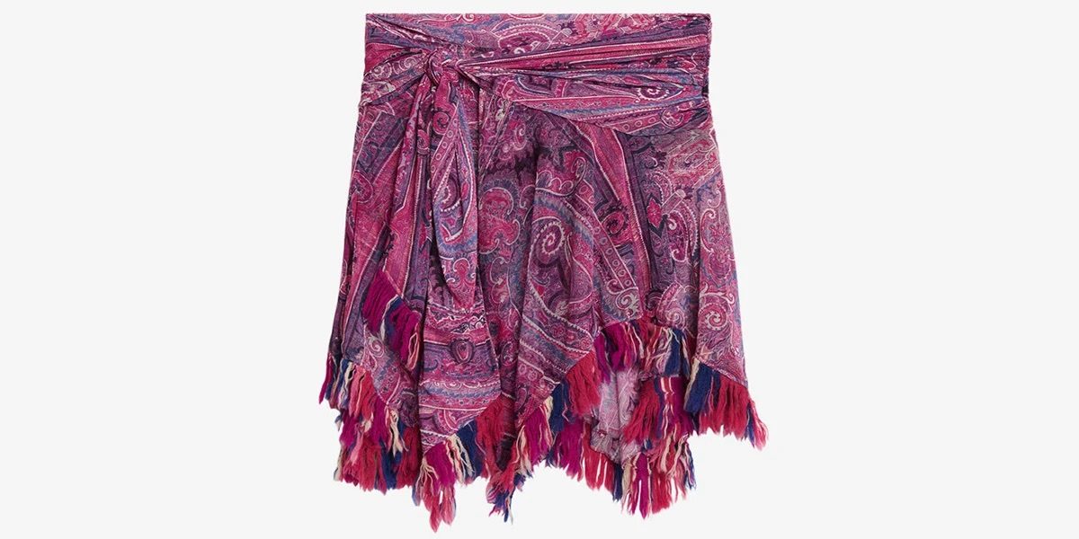 Isabel Marant Dova Paisley Asymmetrical Skirt – Pink