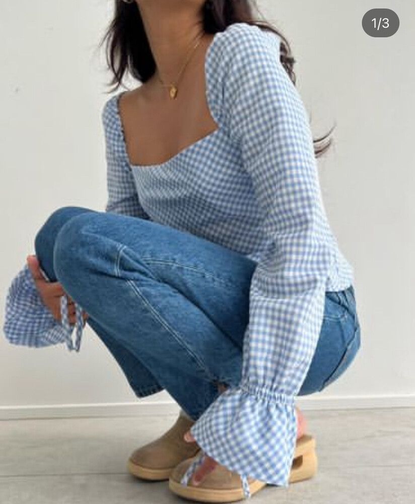 Ruby Blue Gingham Top