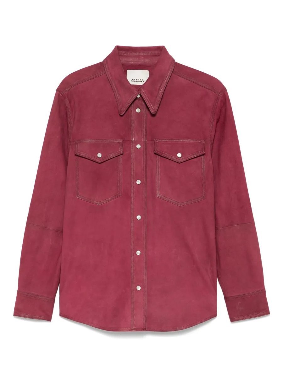 Isabel Marant Danisia Suede Shirt / Jacket– Raspberry Pink