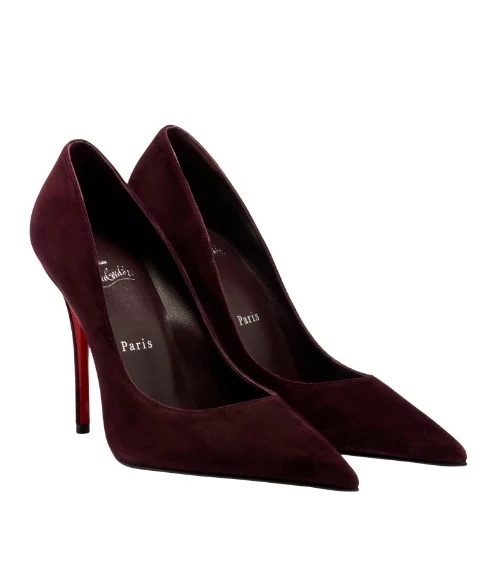 Christian Louboutin Miss Z 100 Suede Pumps – Amara Burgundy