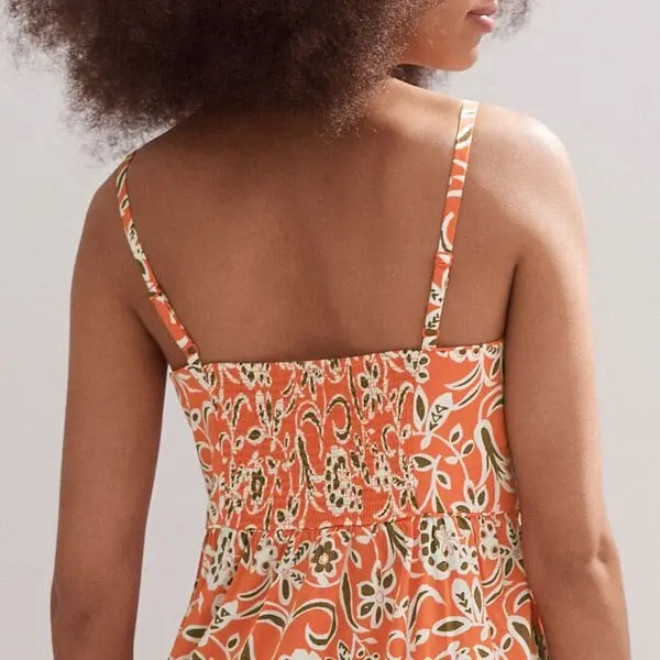 ME+EM Orange Graphic Floral Print Maxi Dress