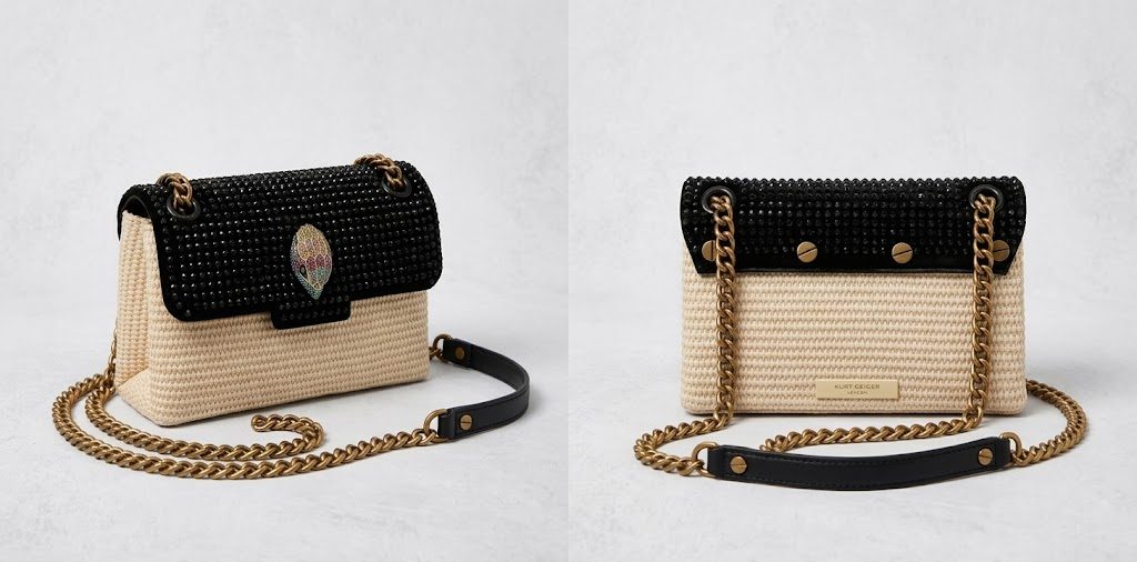 Kurt Geiger London Mini Kensington Crossbody Bag – Black Crystal-Embellished