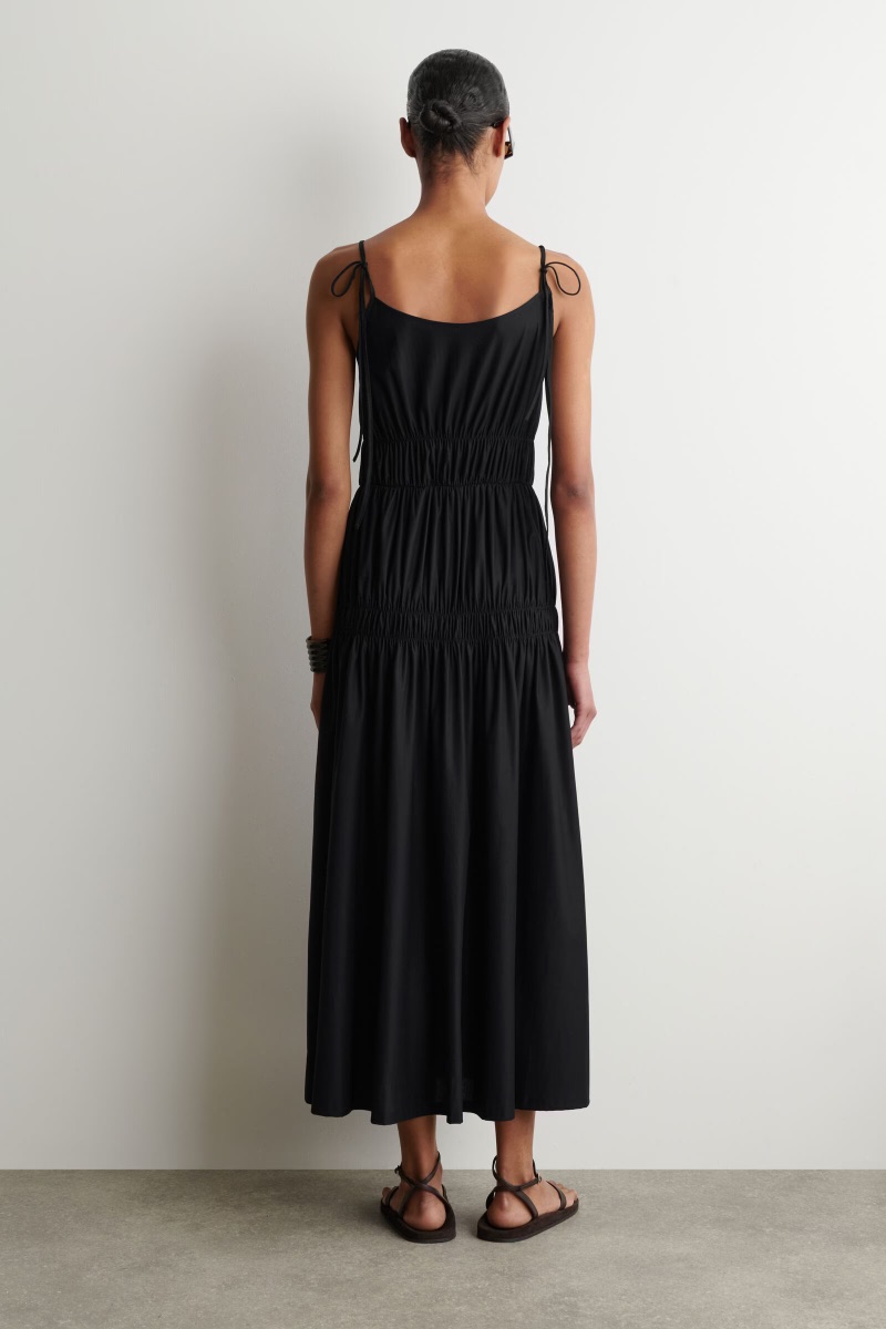 COS GATHERED JERSEY MIDI DRESS