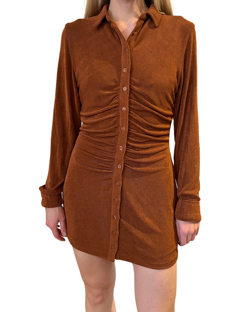 With Jean Brown Dress