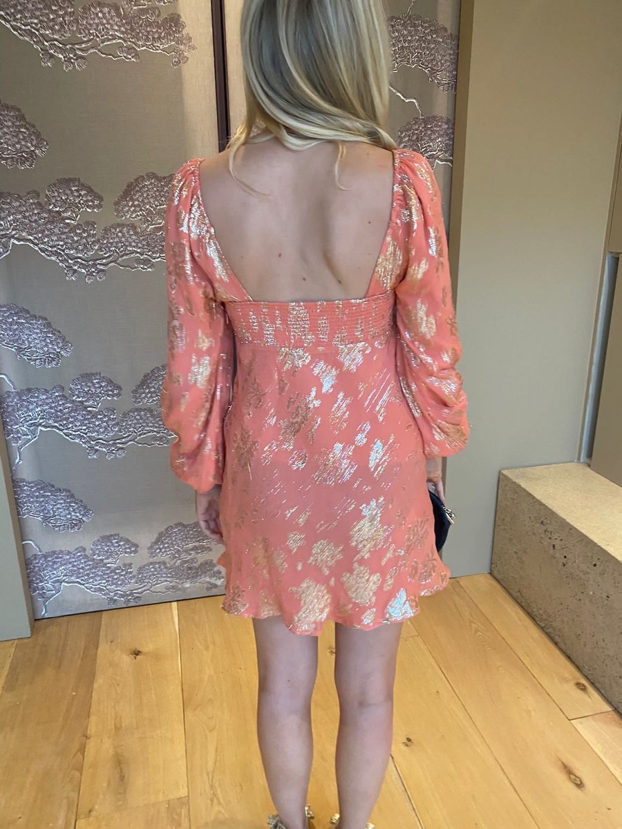 Rixo Paris - Silk-Metallic Dress Coral