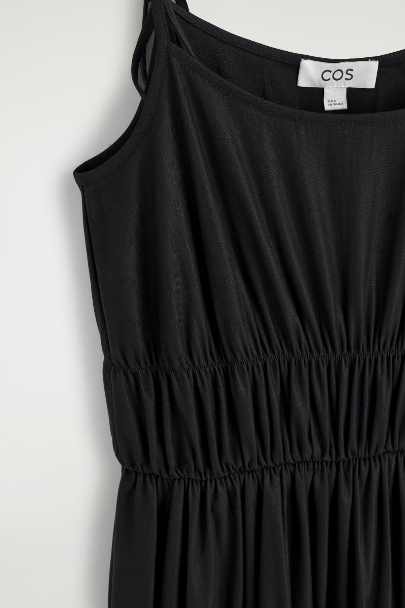 COS GATHERED JERSEY MIDI DRESS