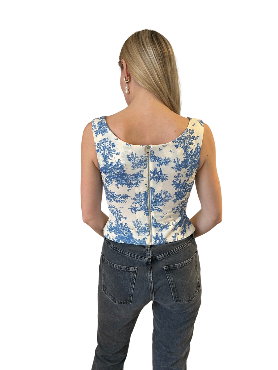 Miaou Blue White Top