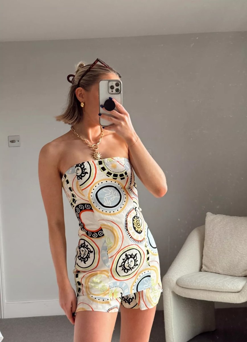 Never Fully Dressed Top Cream Mosaic Print