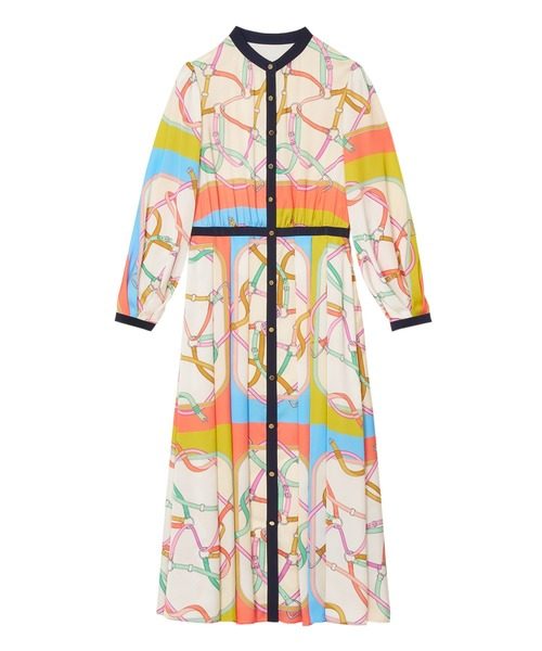ANAYI Scarf Print Stand Colour Dress