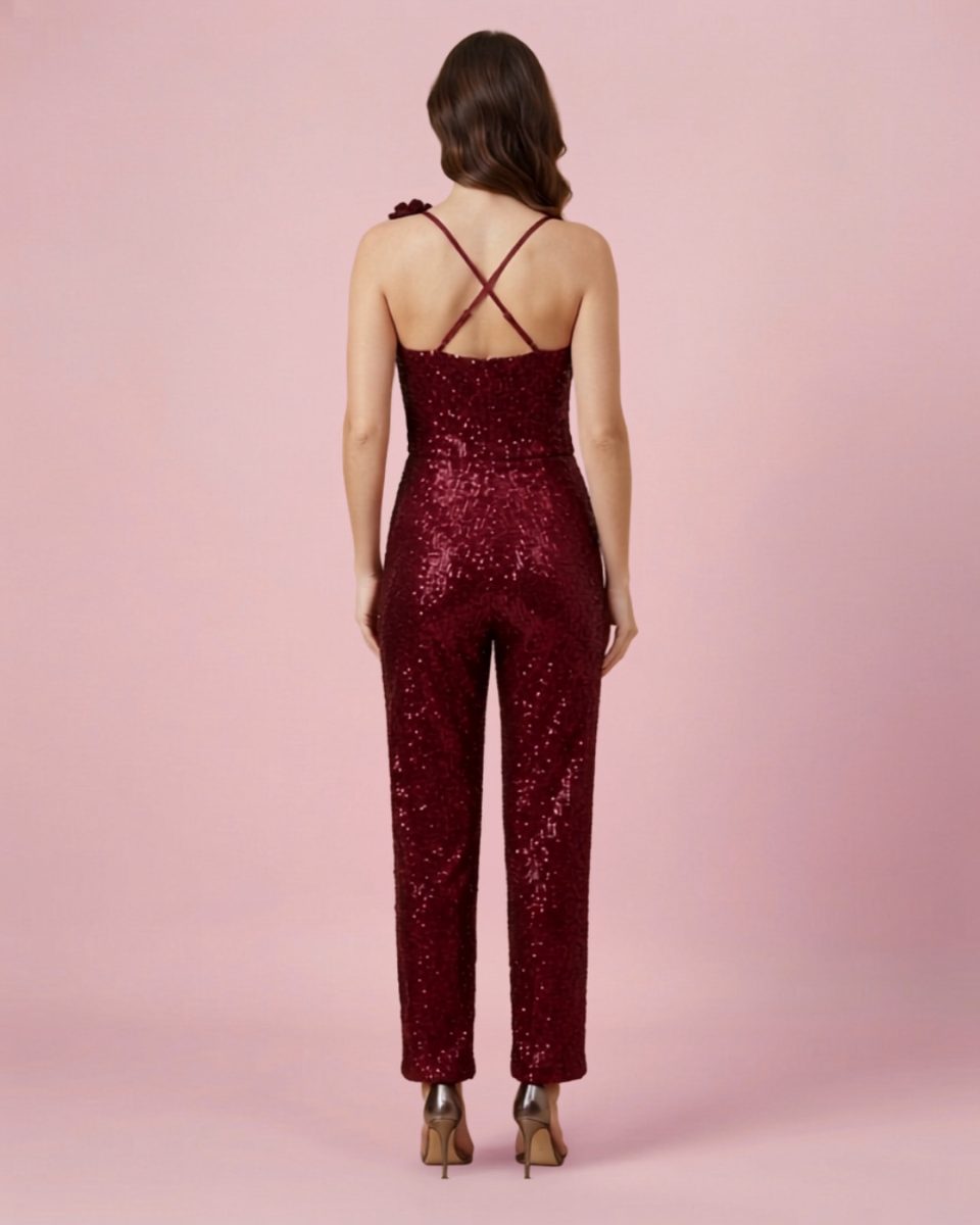MXS Red Sequined Jumpsuit