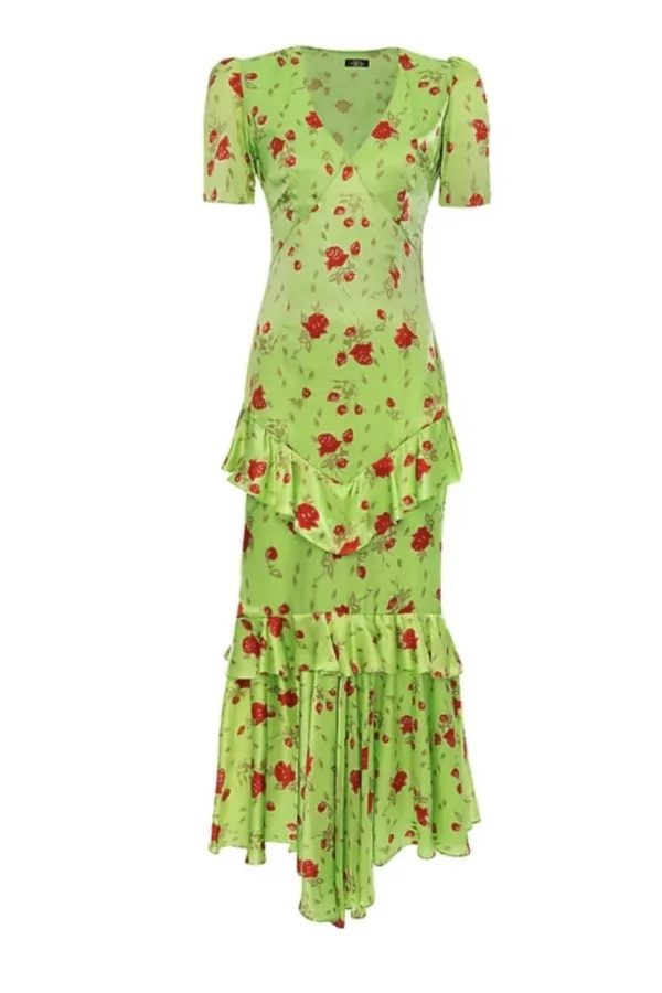 De La Vali Juliette Ruffle Maxi Dress