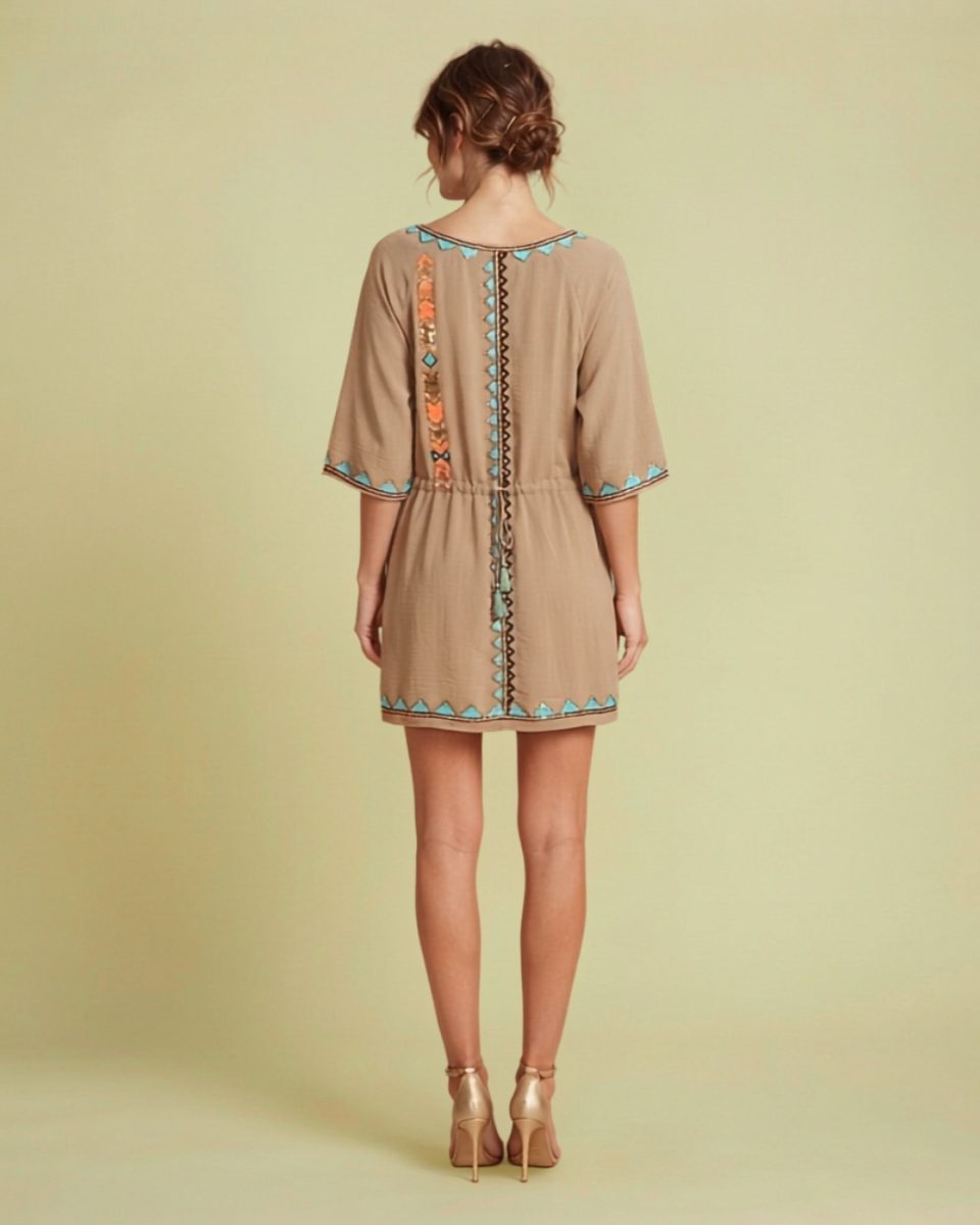 Seema Khan Tan Kaftan Dress