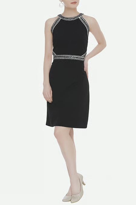 Kresha Lulla Black Embellished Short Dress