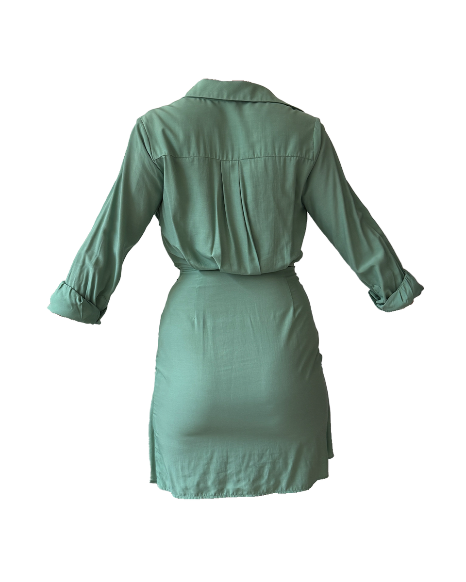 Shellivio Green Shirt Dress