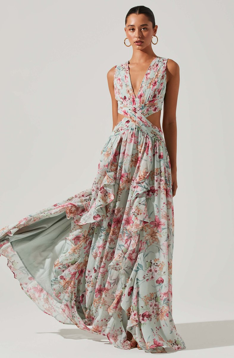 Noya Floral Cutout Maxi Dress