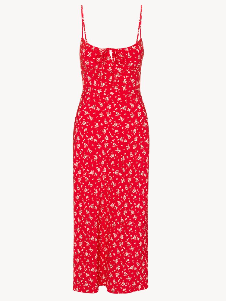 Red Floral Reformation Dress